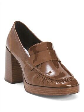 Steve Madden Leather Munday Heeled Loafers New In Box